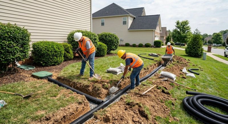 Hillside Drainage Installation in Tuscaloosa, AL