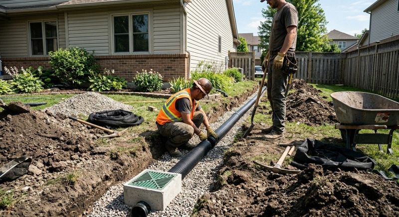 Hillside Drainage Installation in Tuscaloosa, AL